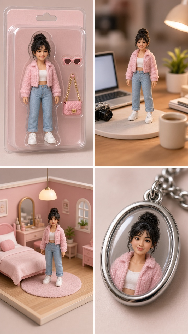 Chrome keychain charm collectible photo effect