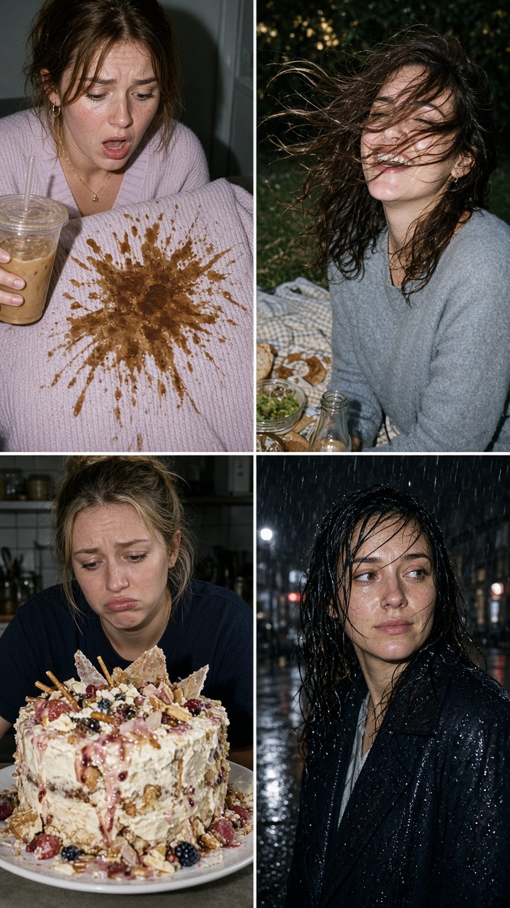 Viral photo effects with a failed cake decoration