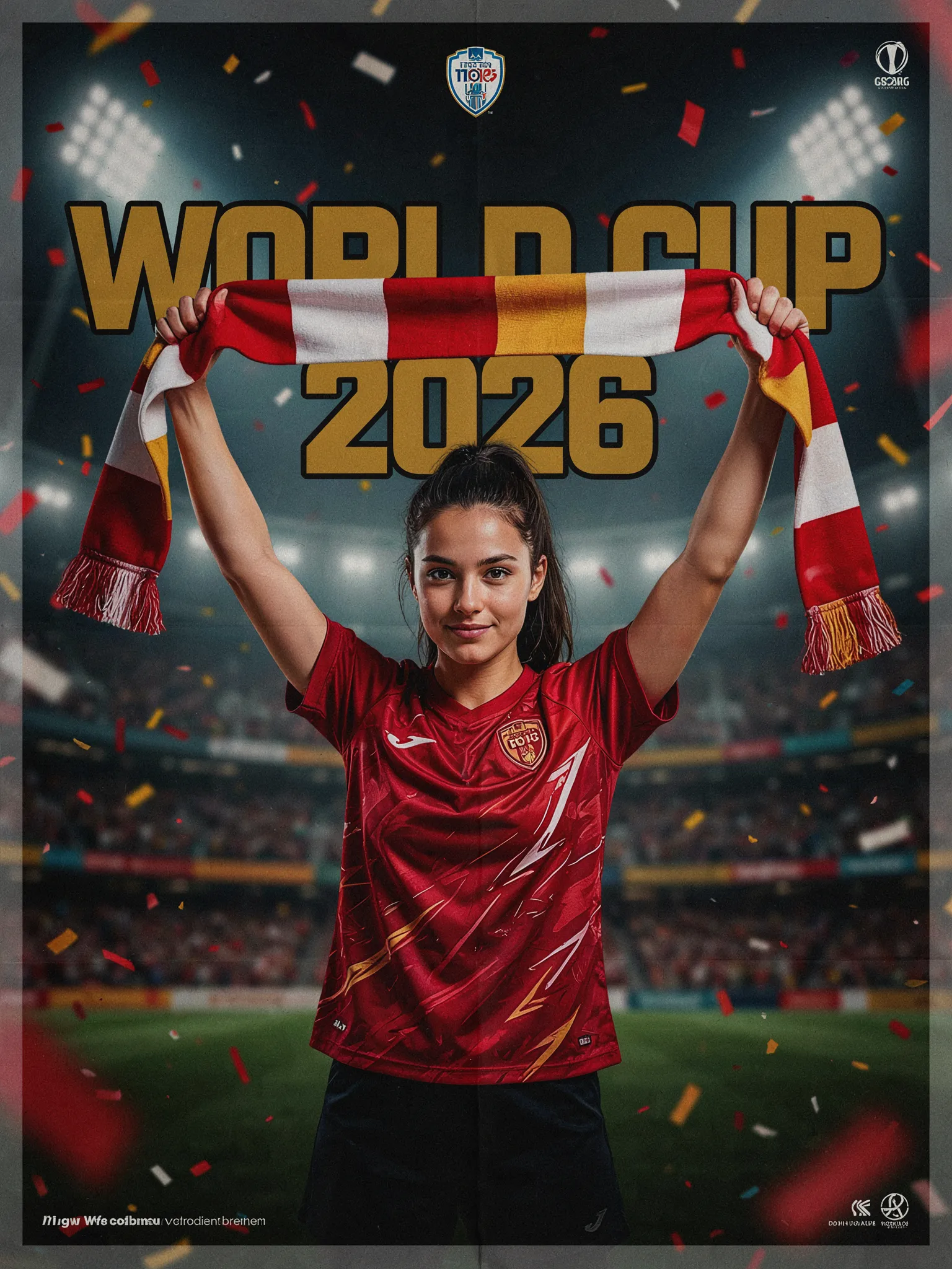 football poster trend portrait with a supporter and bold typography