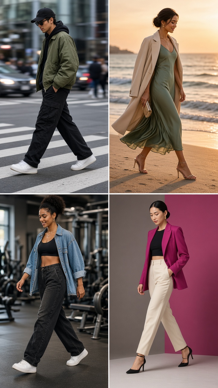 Reels effects streetwear leg swipe transition on a crosswalk