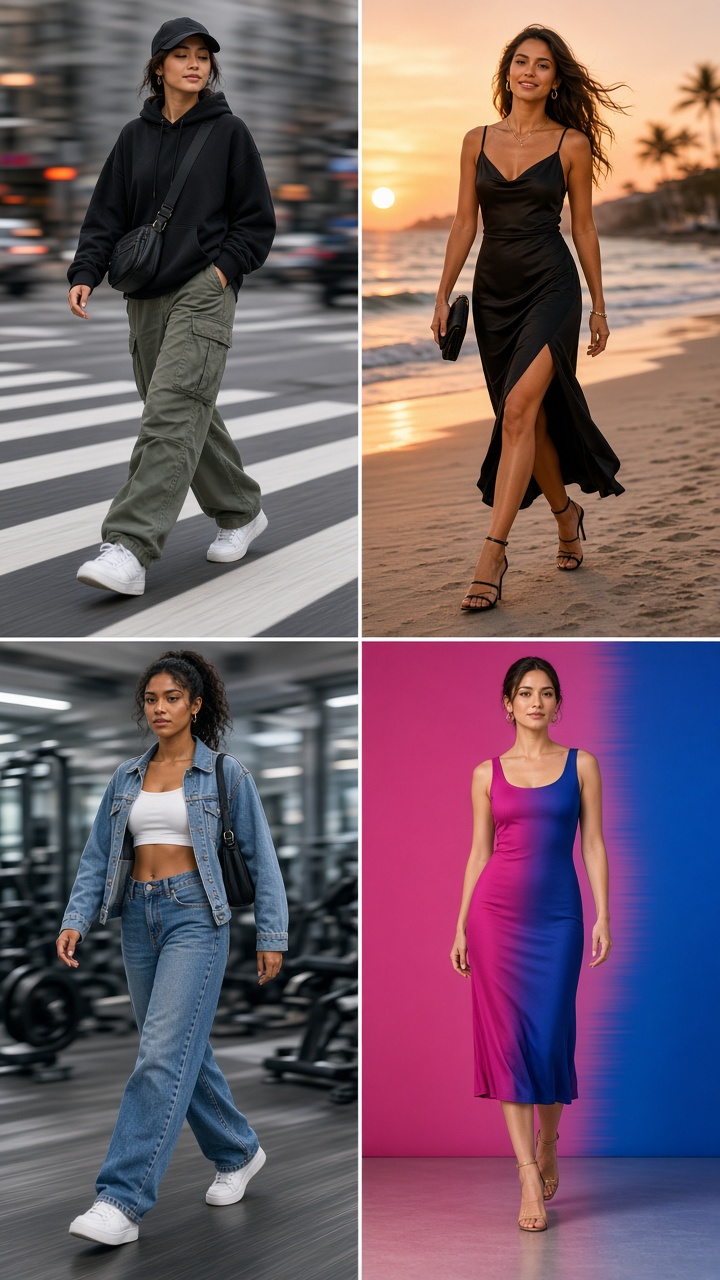 Reels effects fashion color change leg swipe transition