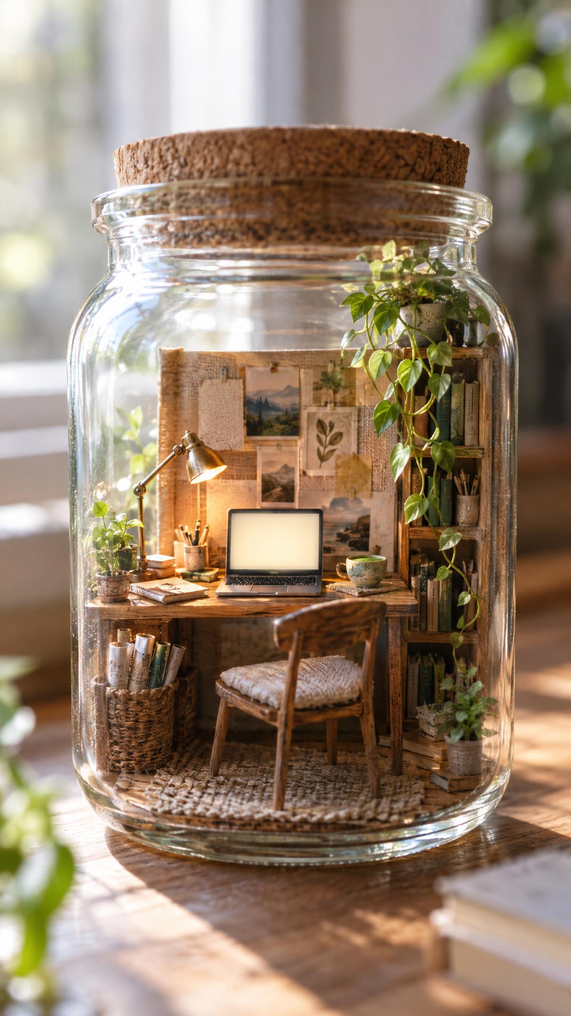 Miniature desk trend glass jar creative studio