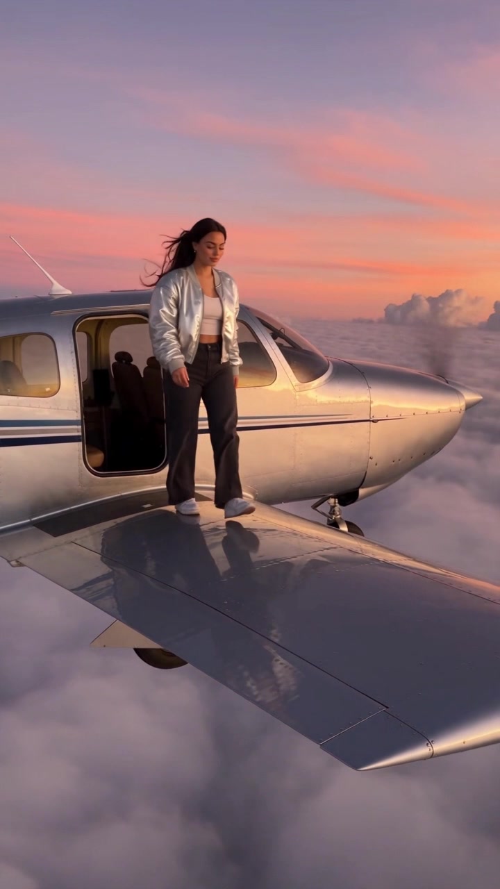 wing walking video night city frame
